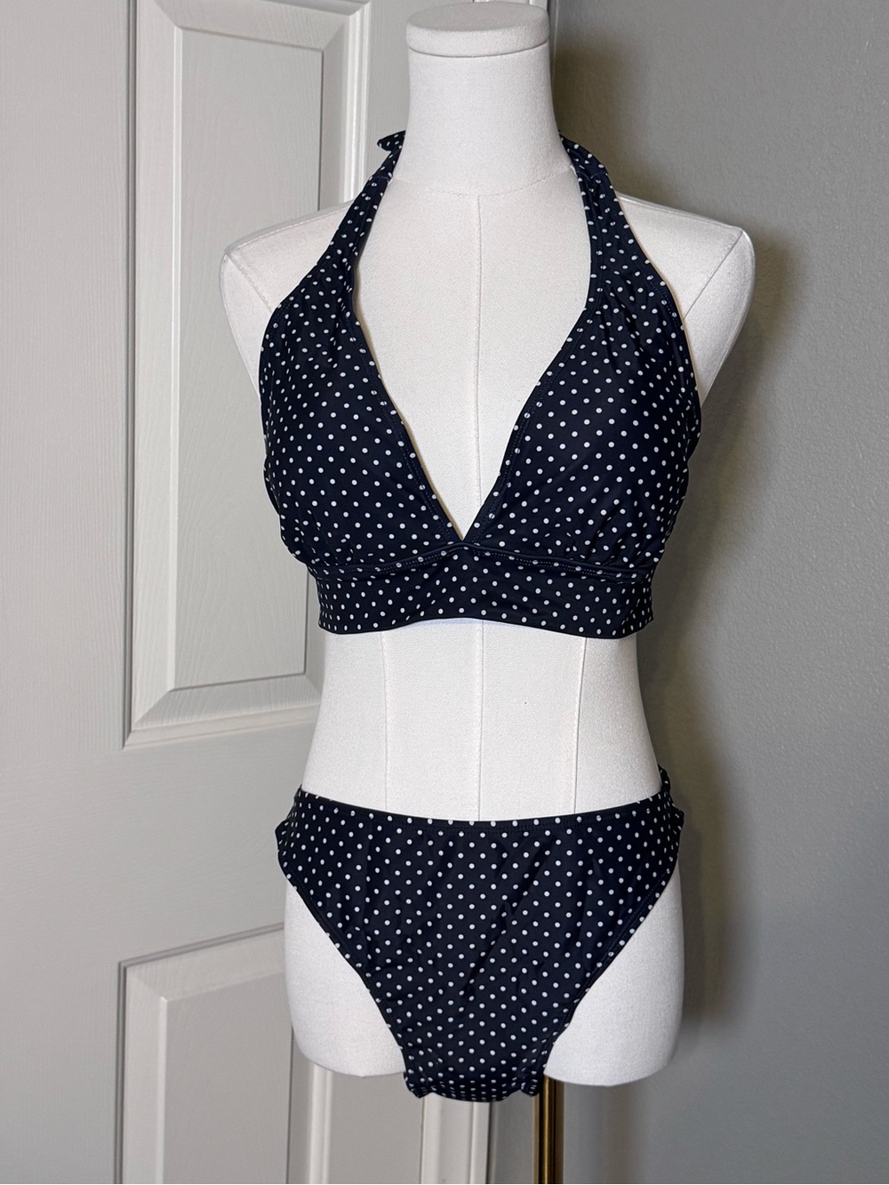 Polka Dot Halter Bikini Set